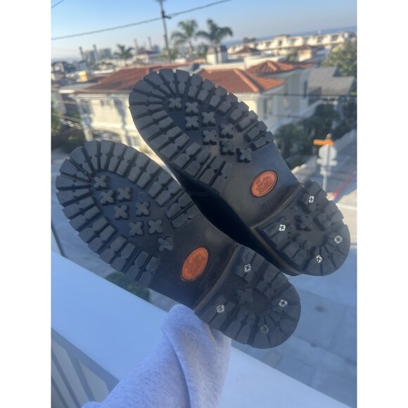 Vintage Harley-Davidson leather lace side zip lug sole boots sz 7 biker - Picture 7 of 16